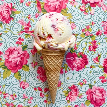 Ice cream colourful summer treat, sweet dessert in summertime, holiday food idea