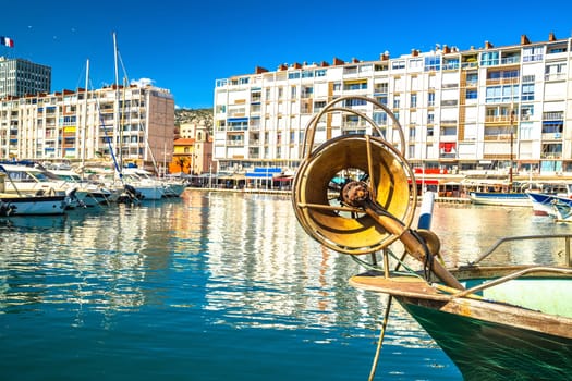 City of Toulon waterfront harbor view, south of France