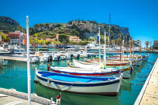 Idyllic coastal town of Cassis on French riviera waterfront view, southern France