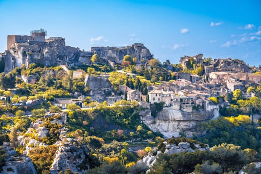 Les Baux de Provence scenic town on the rock view, southern France