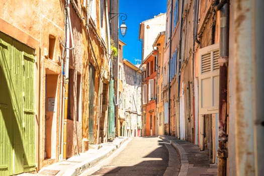 Colorful alley in Aix en Provance view, scenic south of France