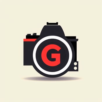 Graphic alphabet letters: Camera icon with letter G. Vector illustration for your graphic design.