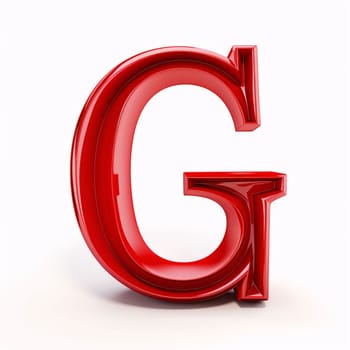 Graphic alphabet letters: letter G 3d red isolated on white - 3d rendering illustration