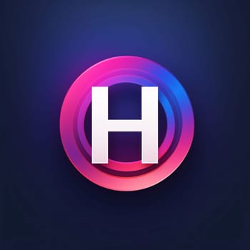 Graphic alphabet letters: Vector letter H in a circle, logo design template. Vector illustration.