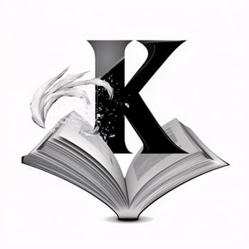 Graphic alphabet letters: Letter K from the alphabet of the book. Vector Illustration.