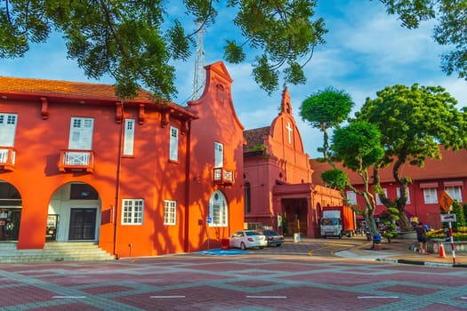 The oriental red building in Dutch Square, Melaka, Malacca, Malaysia