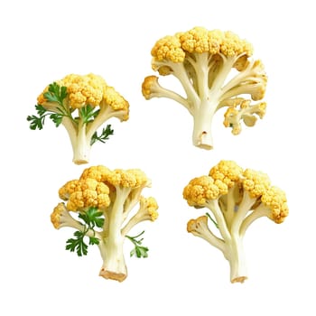 Roasted cauliflower steaks golden brown olive oil smoked paprika parsley Culinary and Food concept Final. Food isolated on transparent background