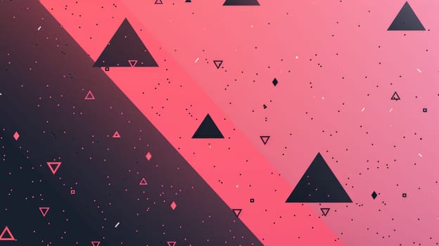 Black and Pink Gradient Web Background with Geometry