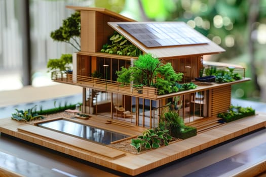 Eco Home Model on Tablet with CAD Software.