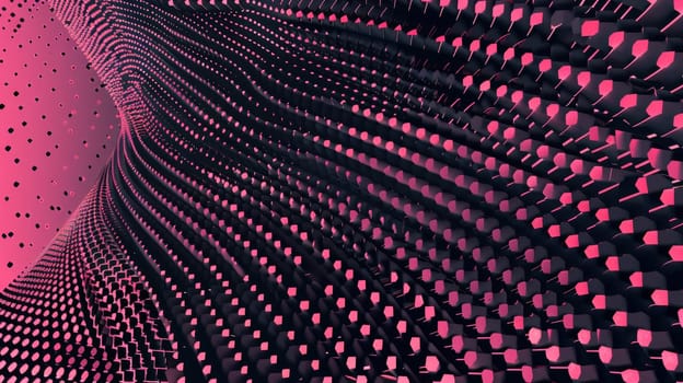 Black and Pink Gradient Web Background with Geometry