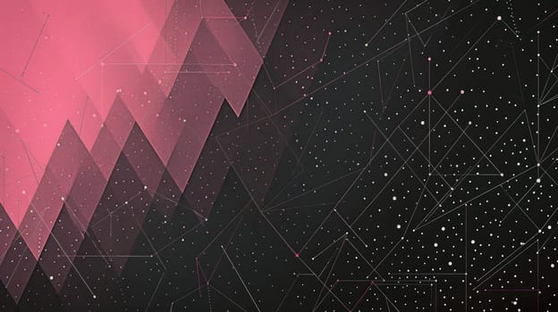Black and Pink Gradient Web Background with Geometry