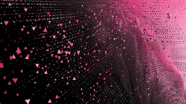 Black and Pink Gradient Web Background with Geometry