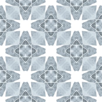 Watercolor medallion seamless border. Black and white trending boho chic summer design. Medallion seamless pattern. Textile ready remarkable print, swimwear fabric, wallpaper, wrapping.