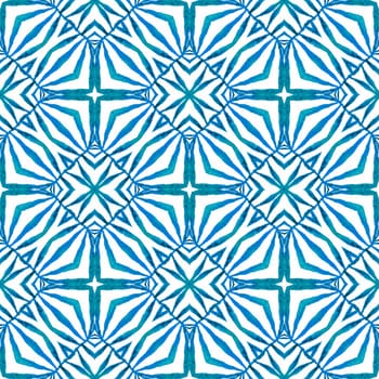 Mosaic seamless pattern. Blue indelible boho chic summer design. Textile ready divine print, swimwear fabric, wallpaper, wrapping. Hand drawn green mosaic seamless border.