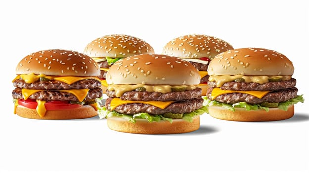 Perfect burgers, fast food chain commercial concept