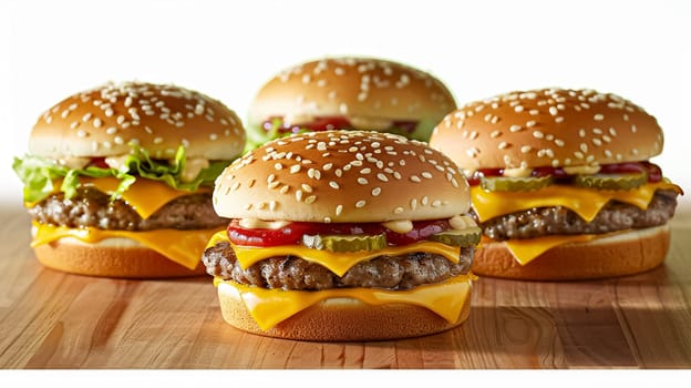 Perfect burgers, fast food chain commercial concept