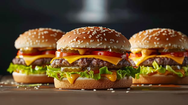 Perfect burgers, fast food chain commercial concept