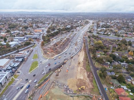 MELBOURNE, AUSTRALIA - MAY 19 2024: Parts of North East Link under construction in Melbourne, Victoria, Australia