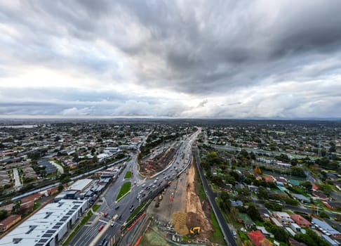 MELBOURNE, AUSTRALIA - MAY 19 2024: Parts of North East Link under construction in Melbourne, Victoria, Australia