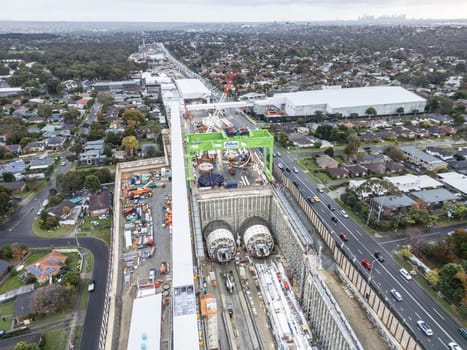 MELBOURNE, AUSTRALIA - MAY 19 2024: Parts of North East Link under construction in Melbourne, Victoria, Australia