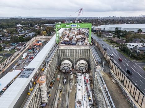 MELBOURNE, AUSTRALIA - MAY 19 2024: Parts of North East Link under construction in Melbourne, Victoria, Australia