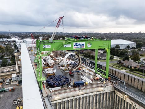 MELBOURNE, AUSTRALIA - MAY 19 2024: Parts of North East Link under construction in Melbourne, Victoria, Australia