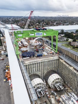 MELBOURNE, AUSTRALIA - MAY 19 2024: Parts of North East Link under construction in Melbourne, Victoria, Australia