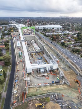 MELBOURNE, AUSTRALIA - MAY 19 2024: Parts of North East Link under construction in Melbourne, Victoria, Australia