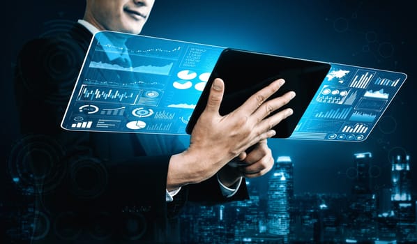 Data Analysis for Business and Finance Concept. interface showing future computer technology of profit analytic, online marketing research and information report for digital business strategy. uds