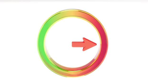 3d circle rainbow indicator on white bg 3d render