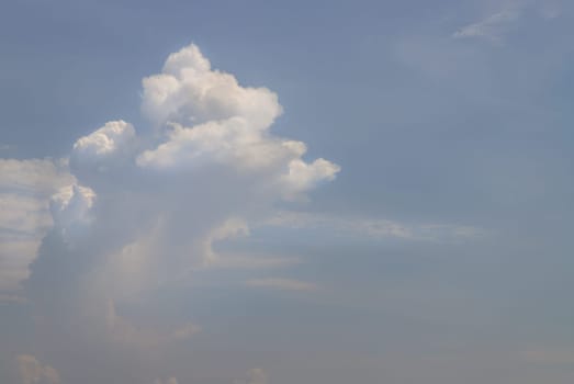 The softness of the white clouds and sky with the light shining from an interesting light pattern against the sky. Skies landscape, Concept idea of Imaginative clouds nature, Cloud cluster can be used for graphics works and resource. Selective focus.