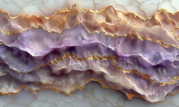 Close-up view of a purple and gold agate.