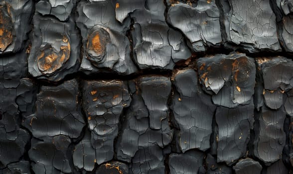 Detailed view of the texture of black wood, showing intricate patterns and grain.