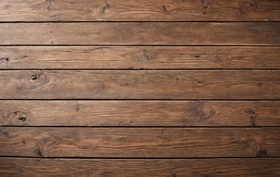 A closeup of a brown hardwood table with a wooden background. The table is made of rectangular planks with a beautiful wood stain pattern