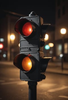 In the heart of the city, an anomaly occurs – a traffic light glows with all colors at once, creating a unique spectacle.