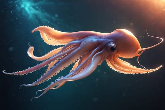 A glimpse into the depths revealing the enigmatic beauty of an octopus, a pioneer of the ocean's wonders.