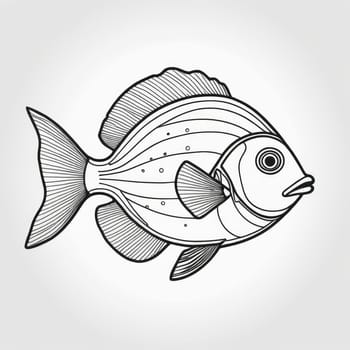 Fish for logo or icon, drawing Elegant minimalist style,abstract style Illustration . High quality photo
