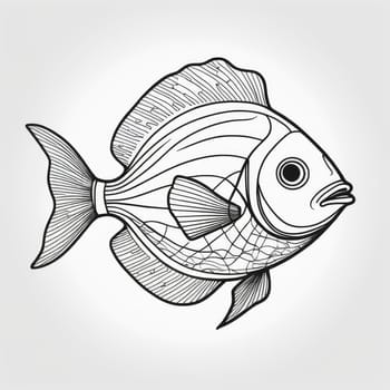 Fish for logo or icon, drawing Elegant minimalist style,abstract style Illustration . High quality photo