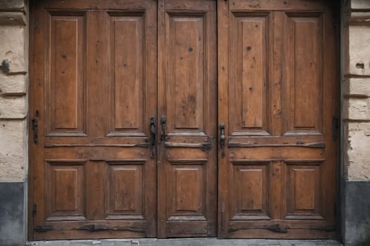 Weathered yet grand, these wooden doors tell stories of historical architectural beauty.