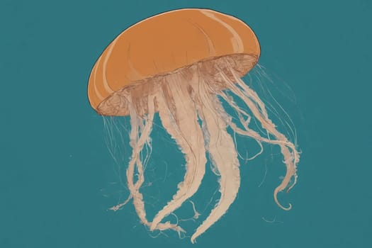 The solitary figure of a jellyfish appears like a ghost, floating effortlessly in the ocean's embrace.