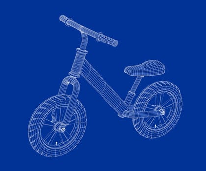 3D wire-frame model of balance bike