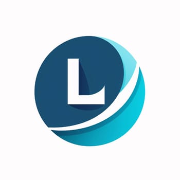 Graphic alphabet letters: Letter L logo icon design template elements. Blue circle letter L vector icon