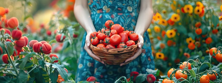 Harvest in the hands of a woman in the garden. Selective focus. nature.