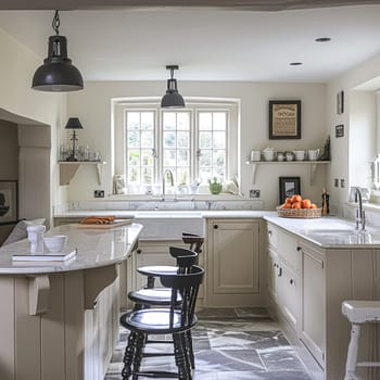 Bespoke kitchen design, country house and cottage interior design, English countryside style renovation and home decor idea