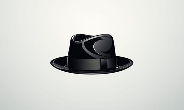 Black Hat on White Background. Selective focus