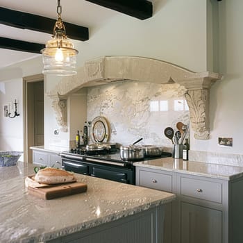 Bespoke kitchen design, country house and cottage interior design, English countryside style renovation and home decor idea