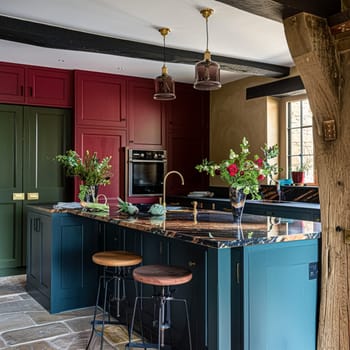 Bespoke kitchen design, country house and cottage interior design, English countryside style renovation and home decor idea