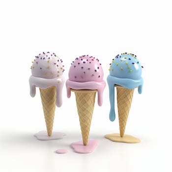 Lots of delicious and beautiful ice cream. Summer dessert. Poster, menu. High quality photo