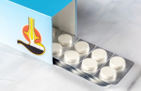 Gaviscon - pack of pills for stomach problems and heartburn. High quality photo
