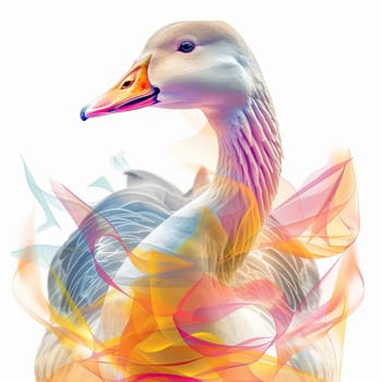 Beautiful colorful advertising poster with a goose. High quality illustration